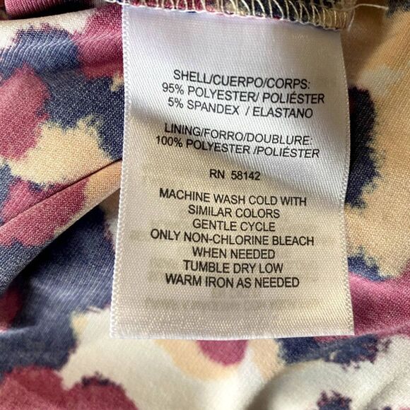 Maggy London Flutter Sleeve Faux Wrap Dress Multicolor Polka Dot Size 6 - Picture 8 of 8